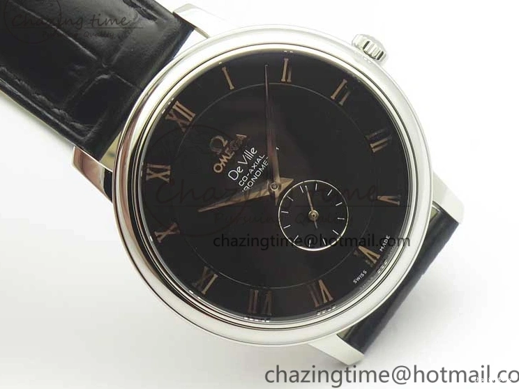 0325 De Ville Prestige Small Second TWF 1:1 Best Edition Black Dial on Black Leather Strap MIYOTA Resilient 8037